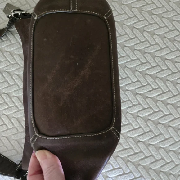 Coach Dark Brown Leather Bag with Silver Accents - Picture 10 of 10